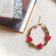 "Red Howlite Butterfly" Χειροποίητο Βραχιόλι με ημιπολύτιμες πέτρες 