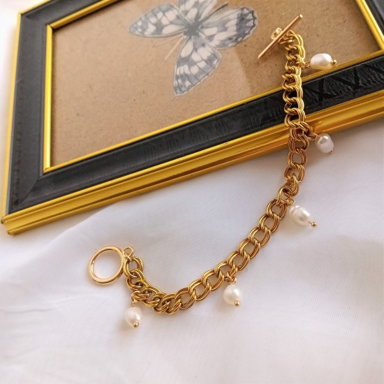 "Pearls Chain" Βραχιόλι με μαργαριτάρια   