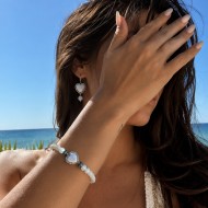 "Pure Heart" Βραχιόλι με φεγγαρόπετρες και Χαολίτη 