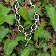 "Triple Crystal Link Bracelet" Βραχιόλι ατσάλινη αλυσίδα