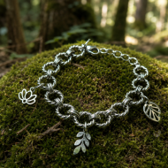 "Lotus Leaf" Βραχιόλι ατσάλινη αλυσίδα