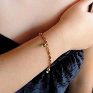 "Emerald Shine" Αλυσίδα ατσάλινη βραχιόλι με κρύσταλλα και αιματίτες