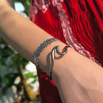 "Silver Wave" – Ατσάλινη Χειροπέδα Κύμα