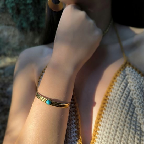 "Turquoise Dreams Cuff" Ατσάλινη Χειροπέδα 