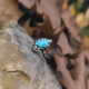 "Turquoise Blossom"Ατσάλινο δαχτυλίδι 