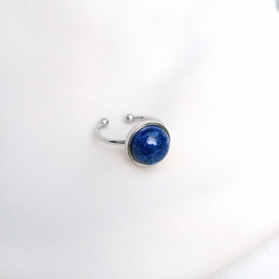 "Lapis Lazuli" Ατσάλινο δαχτυλίδι 