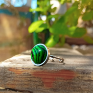 "Malachite" Ατσάλινο δαχτυλίδι 