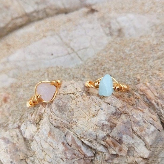 "Gems Collection" Χειροποίητα δαχτυλίδια με ημιπολύτιμους λίθους 