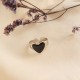 "Heart" Ατσάλινο δαχτυλίδι καρδιά με σμάλτο