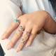 "Wishstone Ring" Χειροποίητο δαχτυλίδι με γυάλινη ροζ ή γαλάζια χάντρα
