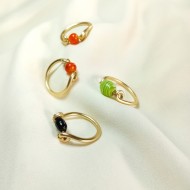 "Dreamstones" Χειροποίητα δαχτυλίδια με ημιπολύτιμους λίθους 
