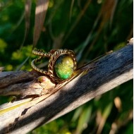 "Ruby Zoisite" Ατσάλινο δαχτυλίδι με ημιπολύτιμη πέτρα Ζοϊσίτη