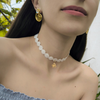 "Petals Choker"  Υφασμάτινο Chocker 