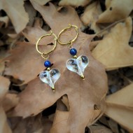 "Dreamy Lapis Heart"  Σκουλαρίκια 