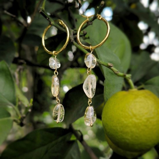 "Sunny Drops" Χειροποίητα σκουλαρίκια με Κιτρίνη