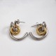"Dual Orbit Hoops" Ατσάλινα σκουλαρίκια