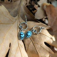"Turquoise Floral Drops" Σκουλαρίκια 