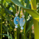 "Azure Agate" Χειροποίητα σκουλαρίκια με Αχάτη 
