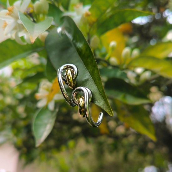 "Dual Orbit Hoops" Ατσάλινα σκουλαρίκια