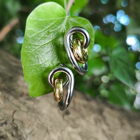 "Dual Orbit Hoops" Ατσάλινα σκουλαρίκια