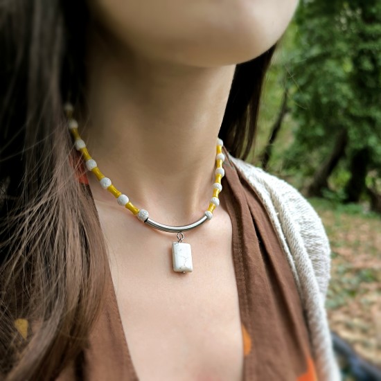 "Honey Stone" Χειροποίητο κολιέ 