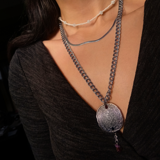"Bohemian Amethyst" Χειροποίητο κολιέ 