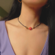 "Red Coral" Koλιέ με κόκκινη πέτρα Κοράλλι
