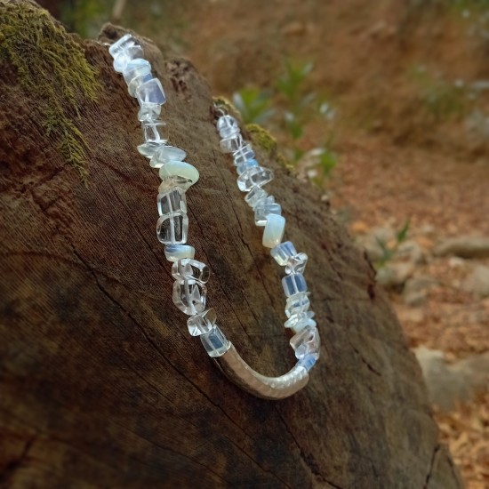 "Ice - Moonstone" Κολιέ Xειροποίητο με Φεγγαρόπετρες