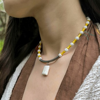 "Honey Stone" Χειροποίητο κολιέ 