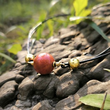 "Red Coral" Koλιέ με κόκκινη πέτρα Κοράλλι