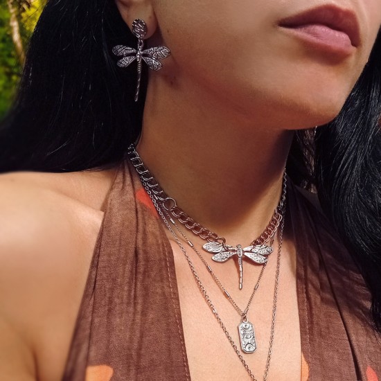 "Dragonfly" Ατσάλινα σκουλαρίκια