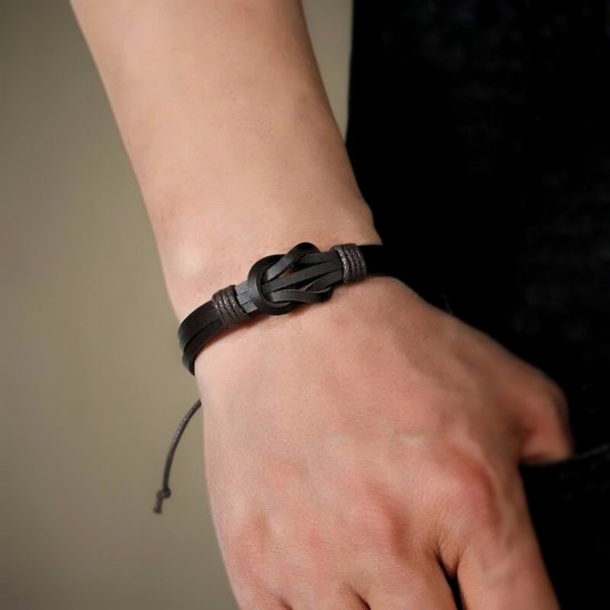 "Urban Knot" Ανδρικό Δερμάτινο Βραχιόλι 