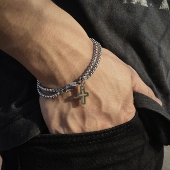 "Legacy Cross" Ανδρικό Ατσάλινο Βραχιόλι 