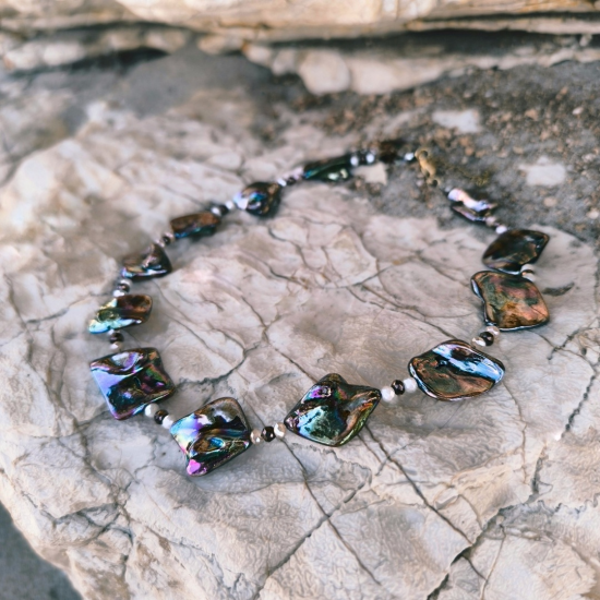 "Abyss Necklace" Xειροποίητο Κολιέ με Κοχύλι Φίλντισι 