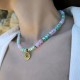 "Mint & Lilac" Χειροποίητο κολιέ 