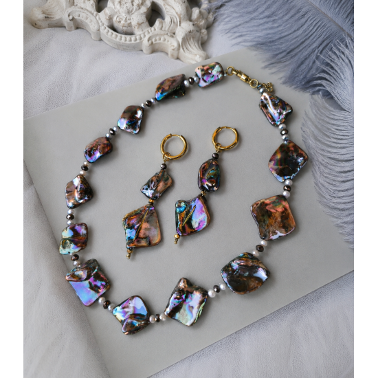 "Abyss Necklace" Xειροποίητο Κολιέ με Κοχύλι Φίλντισι 