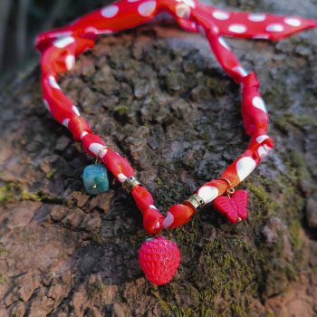 "Sweet Berry" Κολιέ Xειροποίητο 