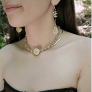 "Aelía Necklace" Κολιέ Xειροποίητο με Κοχύλι Φίλντισι 