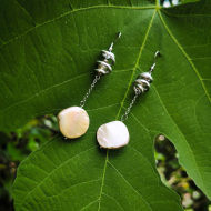 "Aelía Earrings" Χειροποίητα σκουλαρίκια με κοχύλι Φίλντισι 