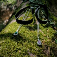 "Luna's Veil" Χειροποίητο Fairycore Choker με Αμέθυστο ή Μαλαχίτη