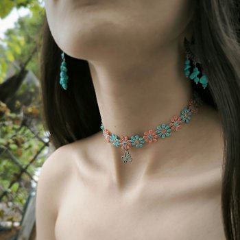 "Lace Garden"  Υφασμάτινο Chocker 