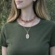 "Coral Agate Necklace" Κολιέ Xειροποίητο με Αχάτη 