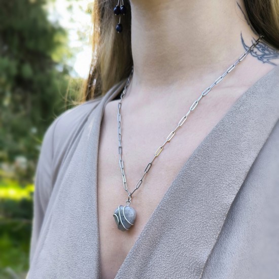 "Heart of the Earth" Μενταγιόν με Ημιπολύτιμες πέτρες 