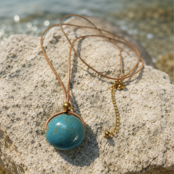 "Blue Sea" Κολιέ με ημιπολύτιμη πέτρα Απατίτη - Limited Availability 