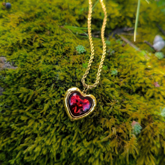 "Love Charm Necklace" - Ατσάλινο κολιέ  
