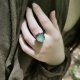 "Green Fluorite " Μπρούτζινο δαχτυλίδι με Πράσινο Φθορίτη