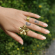 "Golden Flora Ring" Ατσάλινο δαχτυλίδι  