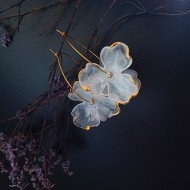 "Double flowers" Σκουλαρίκια κρεμαστά 