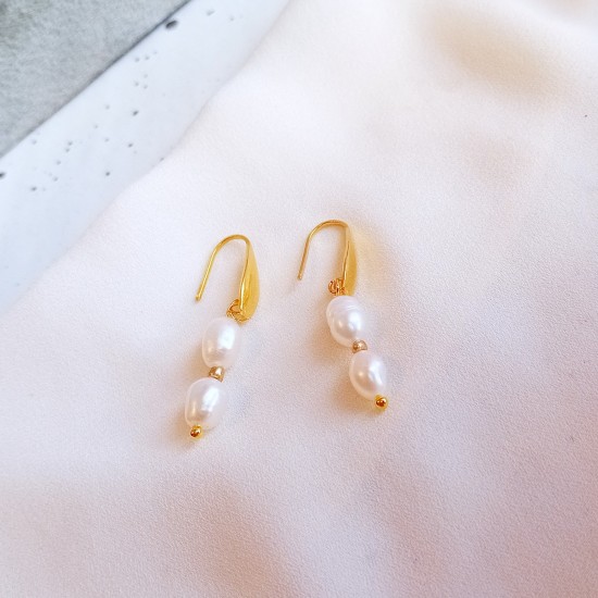 "Gold Aurelia Pearl" Σκουλαρίκια με μαργαριτάρια καλλιέργειας 