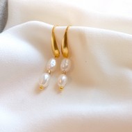 "Gold Aurelia Pearl" Σκουλαρίκια με μαργαριτάρια καλλιέργειας 